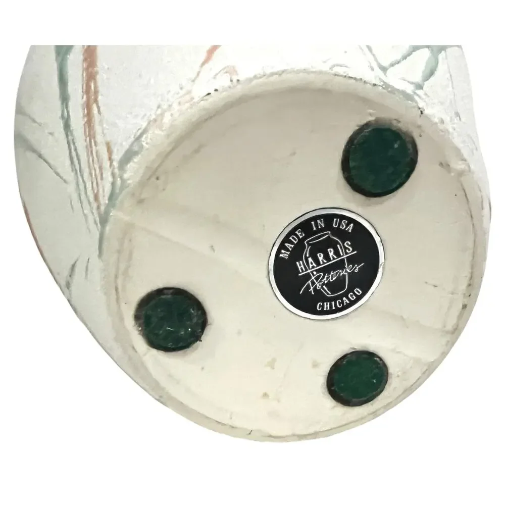 Harris Potteries Vintage 80s Ceramic Vase Post Modern Splatter Textured Pottery